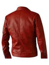 Mens Leather Jacket Red